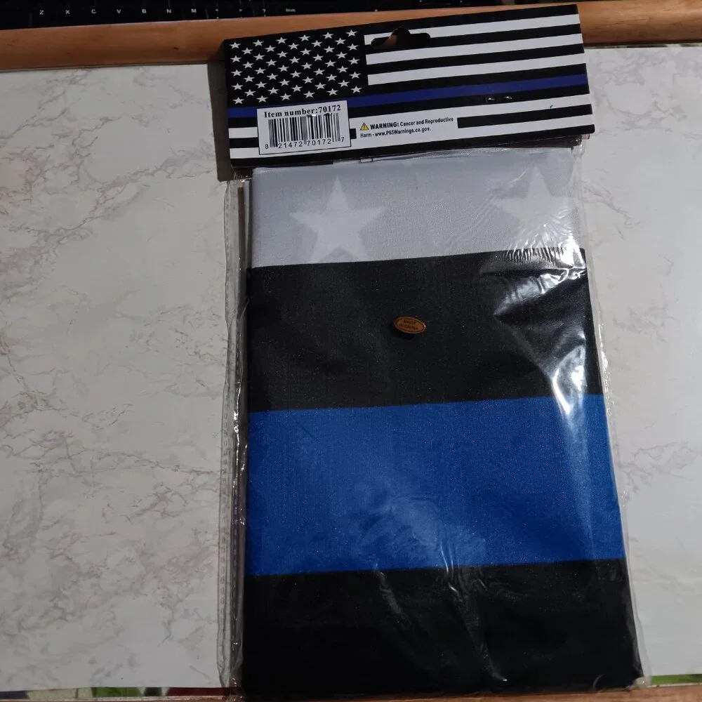 NEW Thin Blue Line 3x5 American Flag Support Police Black & White